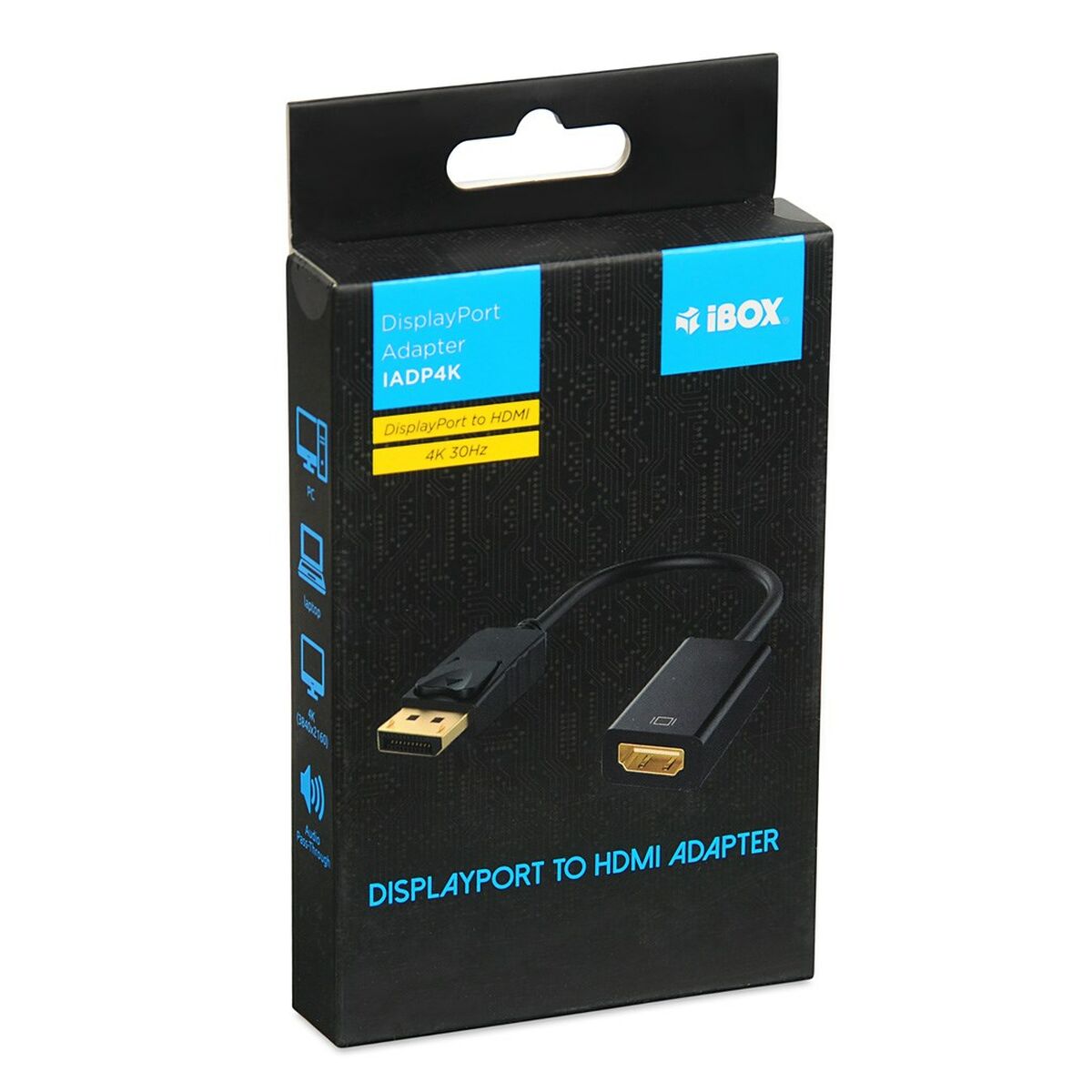 DisplayPort – HDMI adapteris Ibox IADP4K Juoda
